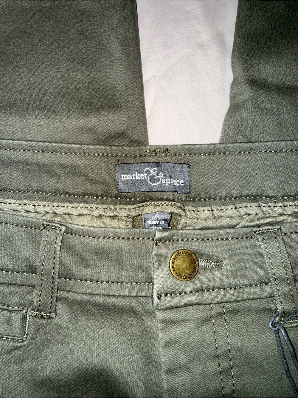 Market & Spruce Women's Olive Slim Stretch Jeans